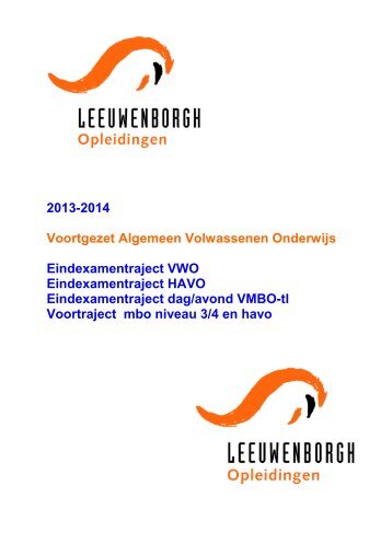 Brochure VAVO algemeen - Leeuwenborgh Opleidingen