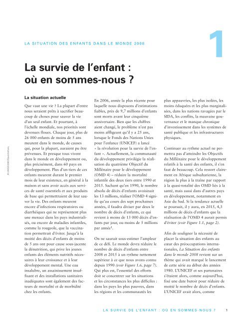 La situation des enfants dans le monde 2008 - Unicef