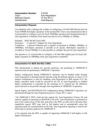 Interpretation Number: 02-07/05 - The IEEE Standards Association