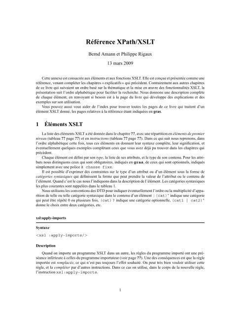 Référence XPath/XSLT - IA