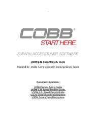 USDM 2.5L Speed Density Guide - Cobb Tuning