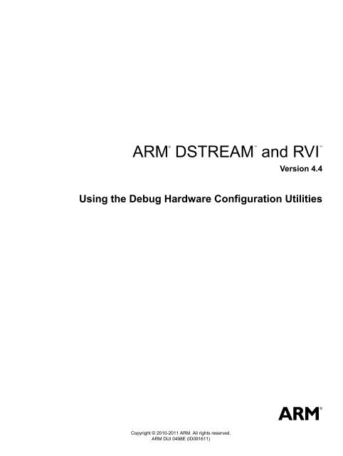 ARM DSTREAM and RVI Using the Debug Hardware Configuration ...