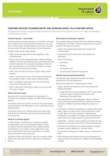 Confined spaces entry - Business.govt.nz