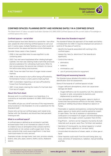 Confined spaces entry - Business.govt.nz
