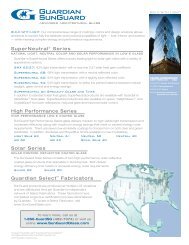 Guardian SunGuard Insulating Glass Performance Data