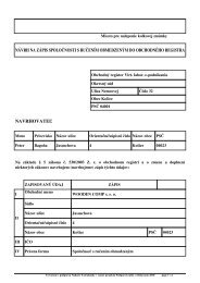 Å½iadosÅ¥ o zÃ¡pis do ObchodnÃ©Ã©ho registra - E-shop