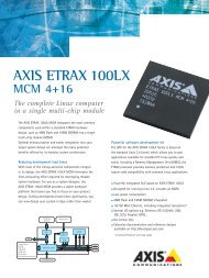 Technical Specification - AXIS ETRAX 100LX - System-on-Chips