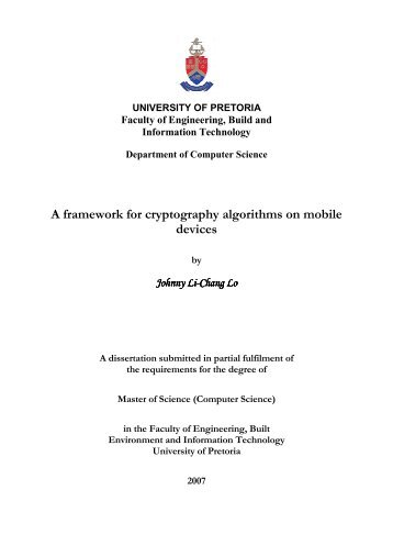 A framework for cryptography algorithms on mobile devices - Polelo ...