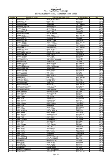 Engelli bakÄ±m Ã¼creti alan kiÅilere ait liste iÃ§in tÄ±klayÄ±nÄ±z. - Ordu Aile ve ...