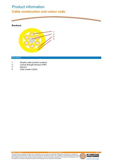 Cable construction and colour code