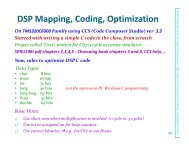 DSP Mapping, Coding, Optimization