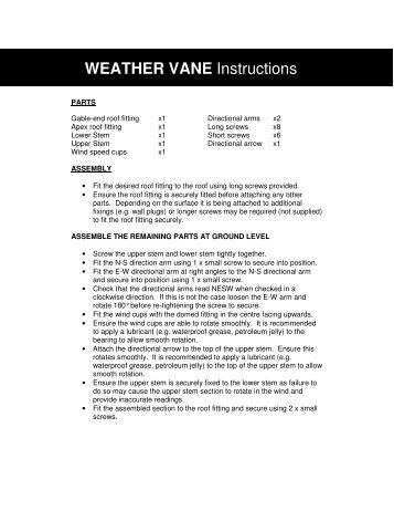 Download PDF instructions for Traditional Weathervane