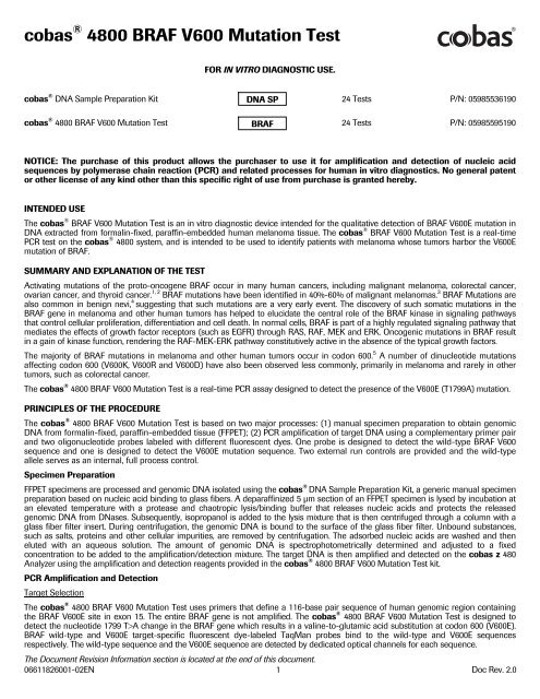 cobasÂ® 4800 BRAF V600 Mutation Test