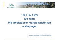 1901 bis 2009 109 Jahre Waldbreitbacher Franziskanerinnen in ...