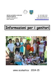 Informazioni per i genitori - Comune di Arbedo-Castione