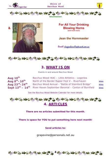 July 2008 - Kingdom of Lochac - Society for Creative Anachronism