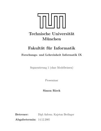 Technische UniversitÃ¤t MÃ¼nchen FakultÃ¤t fÃ¼r Informatik