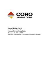 Coro Mining Corp.