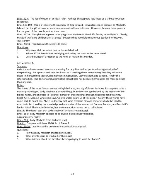 1 Macbeth Study Guide (prepared by student teacher Alan Newton ...