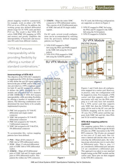 VITA 46.9: Ensuring mezzanine I/O pinout interoperability for VPX ...