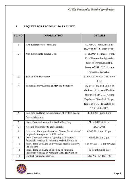 RFP VOL-I.pdf - National Crime Records Bureau