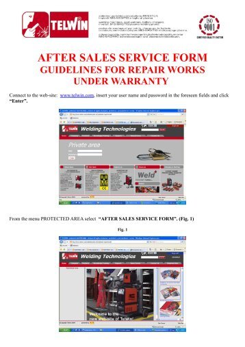 AFTER SALES SERVICE FORM - Telwin