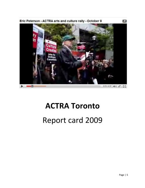 Operating Plan - ACTRA Toronto