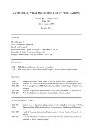 curriculum vitae including list of publications - Home page of Henrik ...