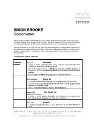 SIMON BROOKE Screenwriter - Sayle Screen