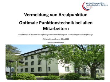 Vermeidung von Arealpunktion Optimale ... - WB-nephro.de