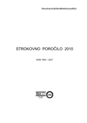 STROKOVNO POROČILO 2010 - ZD dr. Adolfa Drolca, Maribor