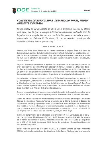 ResoluciÃ³n de 22 de agosto de 2013, de la DirecciÃ³n General de ...