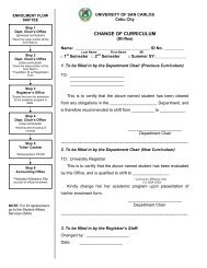 Change Curriculum Shiftee Form - University of San Carlos