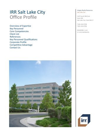 IRR Salt Lake City Office Profile - Integra Realty Resources, Inc.