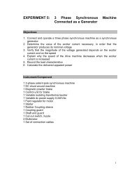 EXPERIMENT 5: 3 Phase Synchronous Machine Connected as a ...