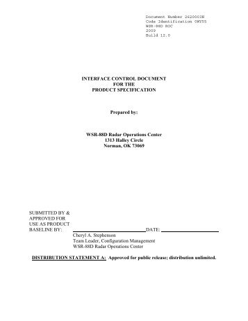 Baseline Spec Template - NEXRAD Radar Operations Center - NOAA