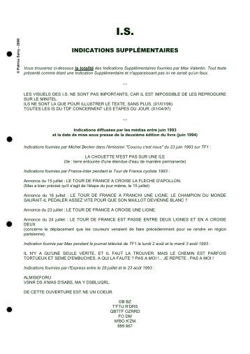 indications supplÃ©mentaires - Patrice sur la Trace de la Chouette d'Or