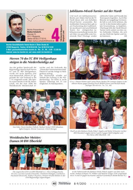 August-September · NT 8-9/2010 - Tennis-Verband Niederrhein e.V.