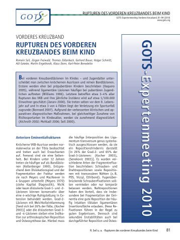 Rupturen des VKB beim Kind(Beitrag als pdf-Datei - Dr. Klaus Dann