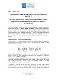 Comparazione supermercati Poli/Orvea/Superstore