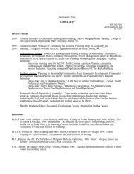 Curriculum Vitae - Department of Geography and Planning