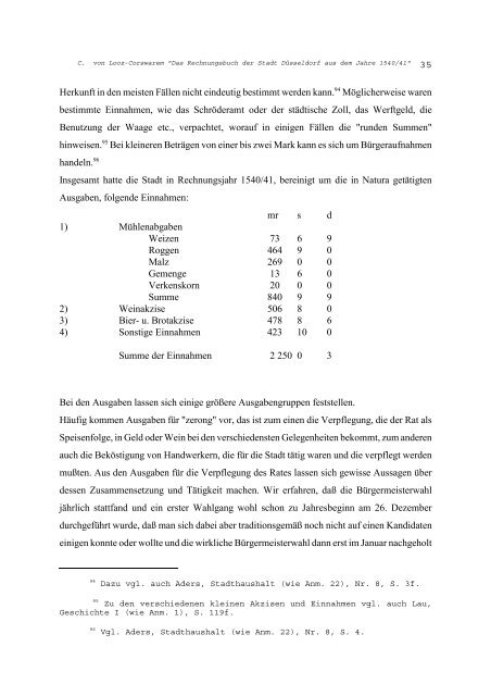 Das Rechnungsbuch der Stadt Düsseldorf aus dem Jahre 1540/41.