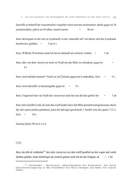 Das Rechnungsbuch der Stadt Düsseldorf aus dem Jahre 1540/41.