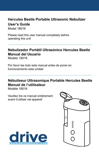 Nebulizador Portátil Ultrasónico Hercules Beetle ... - Drive Medical