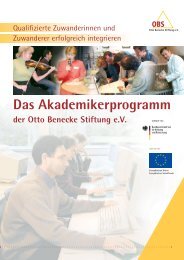 Das Akademikerprogramm - Otto Benecke Stiftung eV