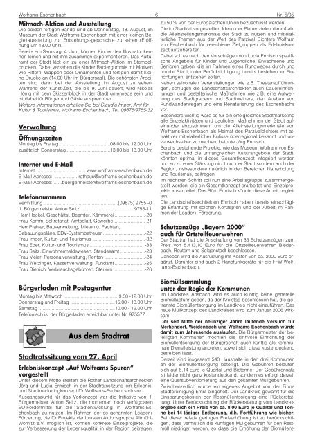 Amtsblatt Juni 2005 - Stadt Wolframs-Eschenbach