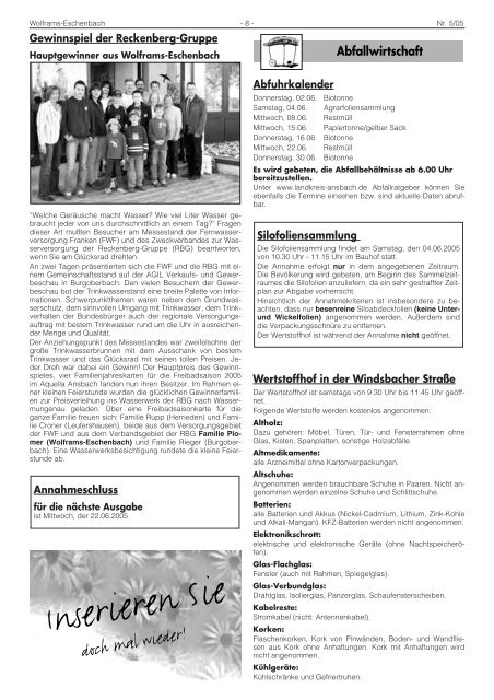 Amtsblatt Juni 2005 - Stadt Wolframs-Eschenbach