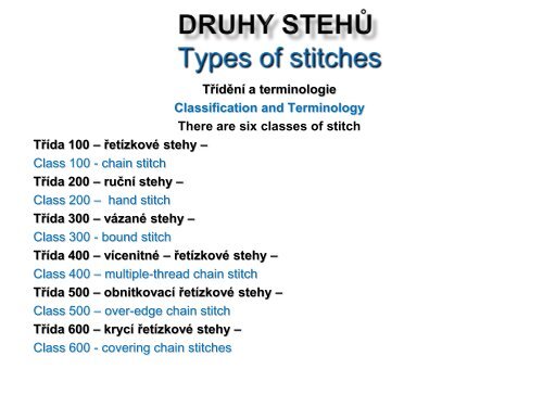 Druhy stehů herringbone