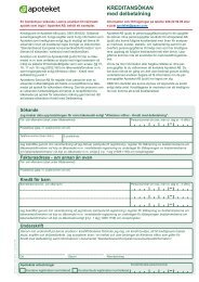 KreditansÃ¶kan med delbetalning, AB 1162 - Apoteket