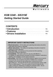 KOB S340 - SIS315E Getting Started Guide - Mercury
